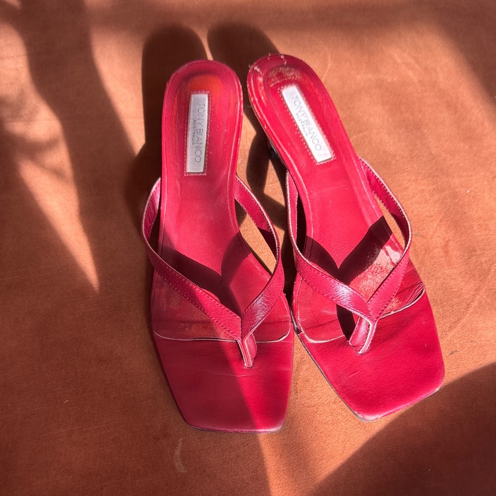 Tony Bianco red kitten heels